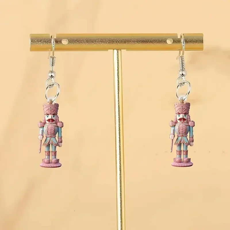 2D Flat Creative Christmas Nutcracker King Earrings for Women Party Dressing Wedding Dangle Earrings Girls Jewelry Gift 251031