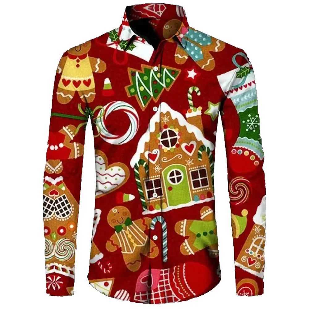 mens Long Sves shirt Christmas tree white snow 3D print Christmas classic style long sved Shirt fashionable mens shirt Q251110