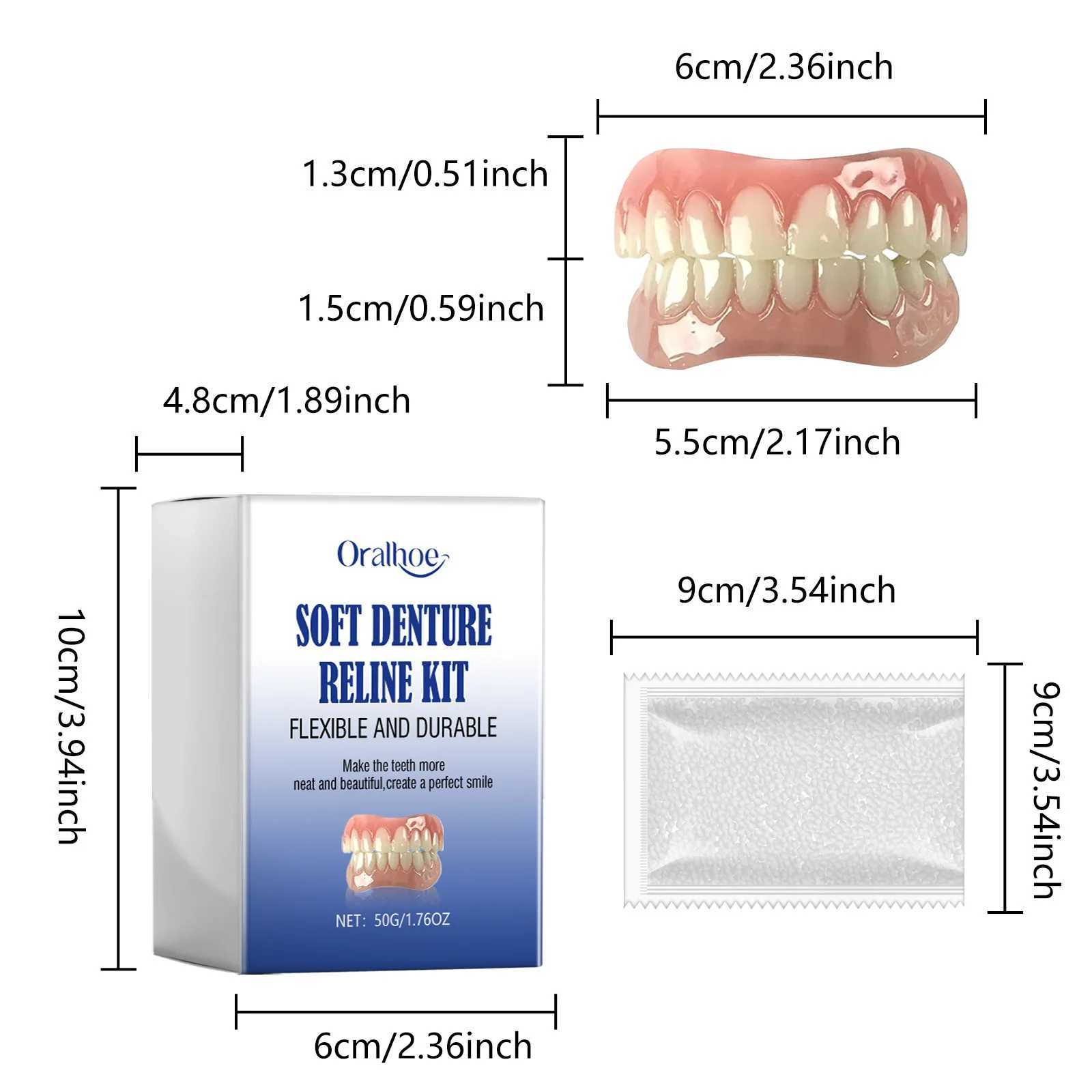 Oralhoe 50g denture support kit with silicone upper and lower veneers for smile restoration of tooth gaps soft tooth pad support M250410