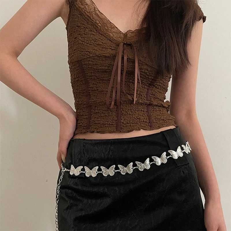 Single Simple Punk Metal Navel Belt Single Silver Waist Chain X250410