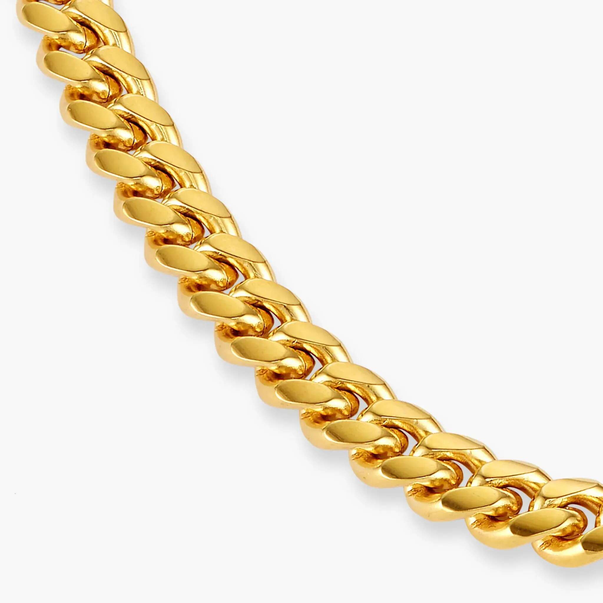 Stainless Steel Mens Cuban Link Chain Miami Necklace 8/10/12/14mm Width No Fade Durable Hip Hop Jewelry 7-26 Length