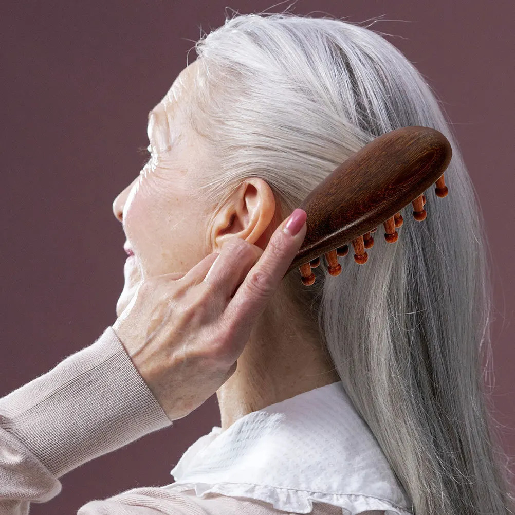 2pcs Wooden Scalp Massage Comb Fine Teeth Ergonomic Wide Tooth Hair Detangler For Travel Multifunctional Head 251107