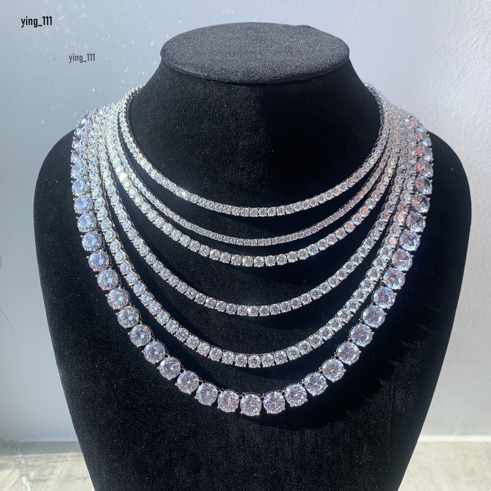 Fine Hip Hop Jewelry 925 Silver Moissanite Diamond Cluster Iced Out Tennis Chain Bracelet Necklace for Men and Women