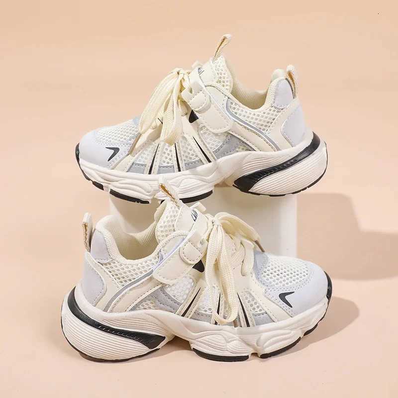 Kids Running ShoesSneakers Thick Soft Sole Mesh Breathable Children Hookloop 2025 New Boys Girls Sports Shoes Handsome Trendy W251110