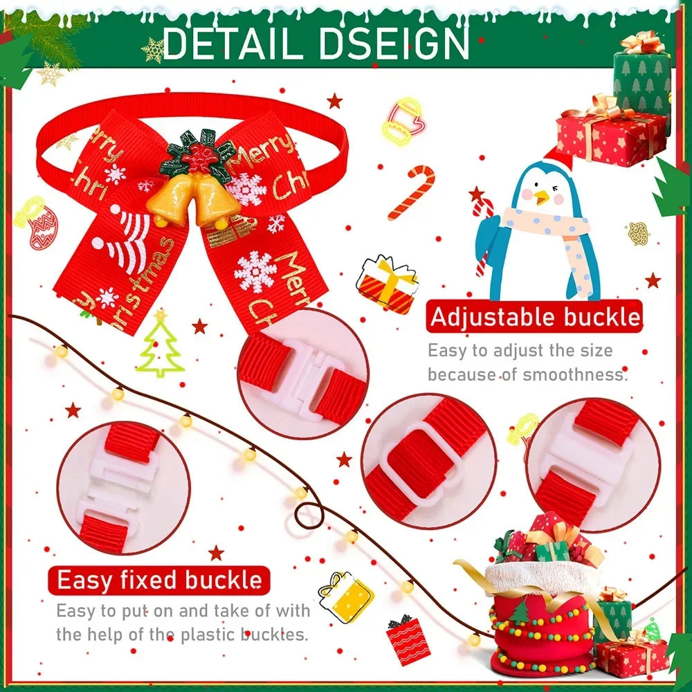 30PCS Christmas Dog Bowties For Dogs Christmas Grooming Small Dogs Pets Bowties Collar Pet Grooming Accessories For Small Dogs 251110