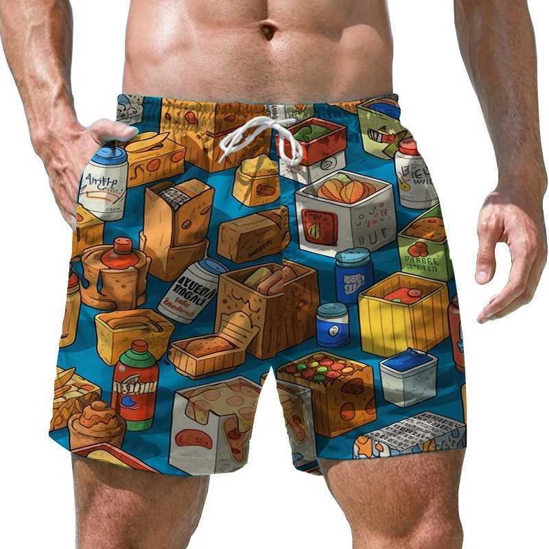 Retro and fun 3D printed mens shorts quick drying swimming shorts casual beach shorts oversized sports shorts trending mens clothing X250410