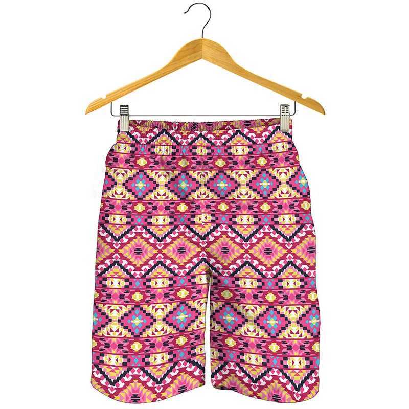 Retro Tribe Aztec 3D Printed Graphic Beach Shorts Mens Board Shorts Summer Vacation Swimmers Quick Drying Street ShortsW250410