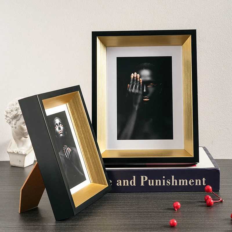 retro black gold display platform 6-inch 8-inch 10 inch photo A4 ornament Wall mounted high-end art frame L251110 H260306