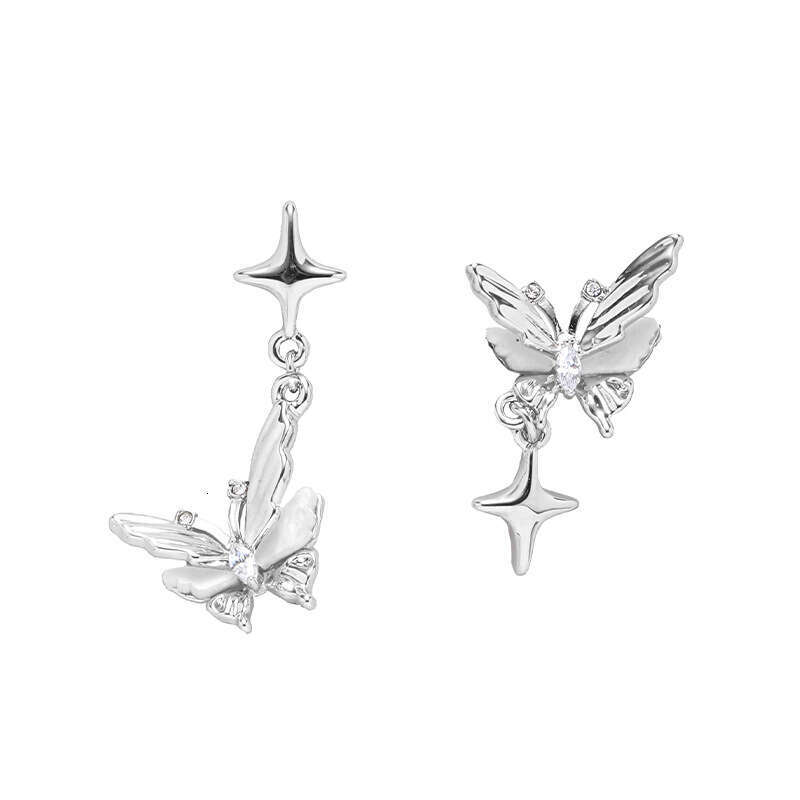 Vintage Butterfly for Women High-end Feel 2024 New Versatile Minimalist Style 925 Silver Needle Stud Earrings Wholesale