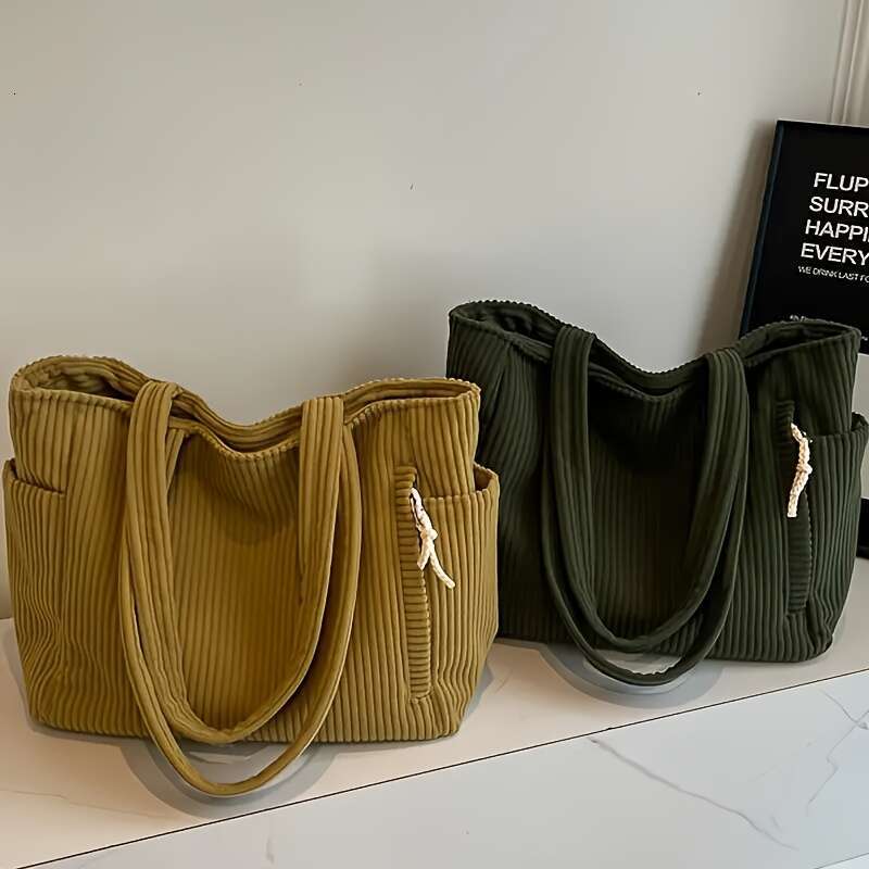 New Corduroy Suede Pluh Fluffy Fabric Large Capacity Women' Tote Shoulder Bag Short Trip Daily Commuting Shopping Travel Vacation Suitable for Ha