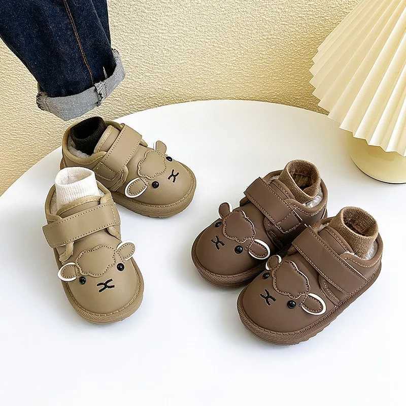 Fashion Girl Shoes New Cute Cartoon Versatile Kid Sneakers Winter Warm Trendy Boy Shoe with Fleece Simple Daily Ankle BootsT251110