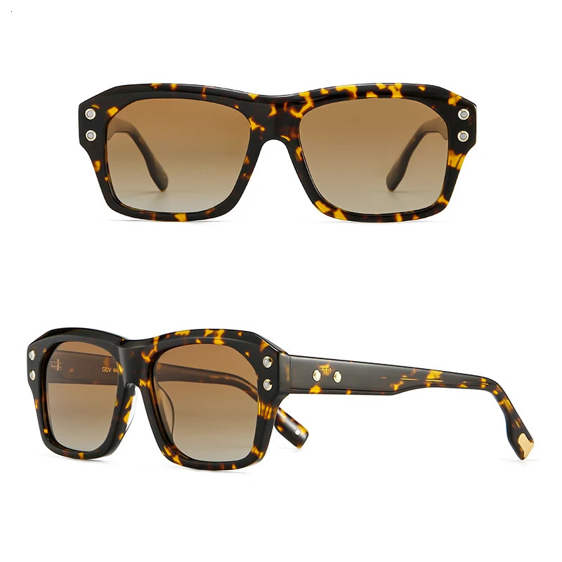 GCV acetate square rectangular polarized sunglasses mens fashionable outdoor glasses Uv400 y product quality 250410