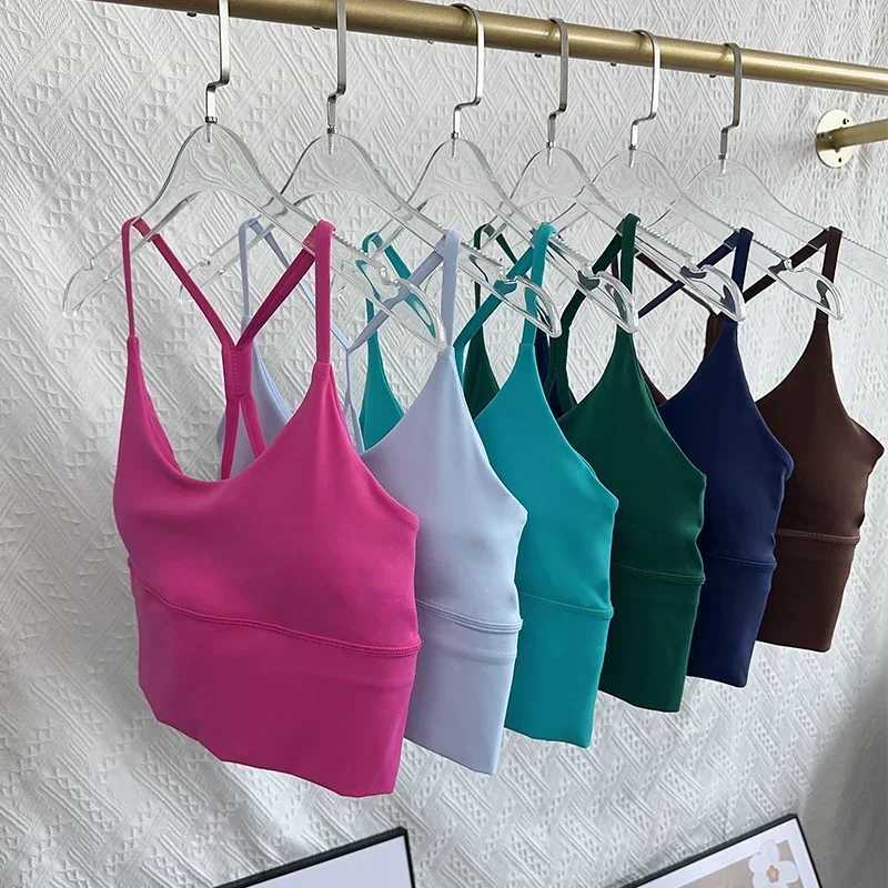 Fashionable and sexy cross back small sling yoga bra for women breathable and shockproof gym fitness running sports top sports vestXJ250410