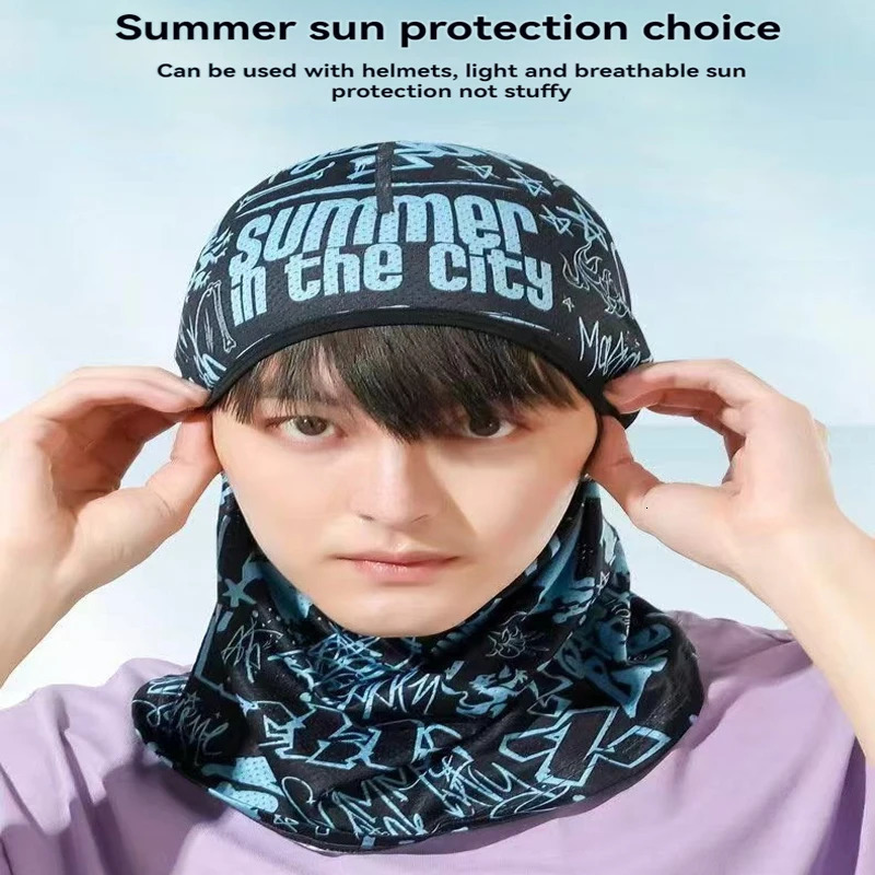 Summer Ice Silk Balaclava Helmet Lining Full Face UV Protection Bicycle - Breathable Neutral Sports Face Mask 250408