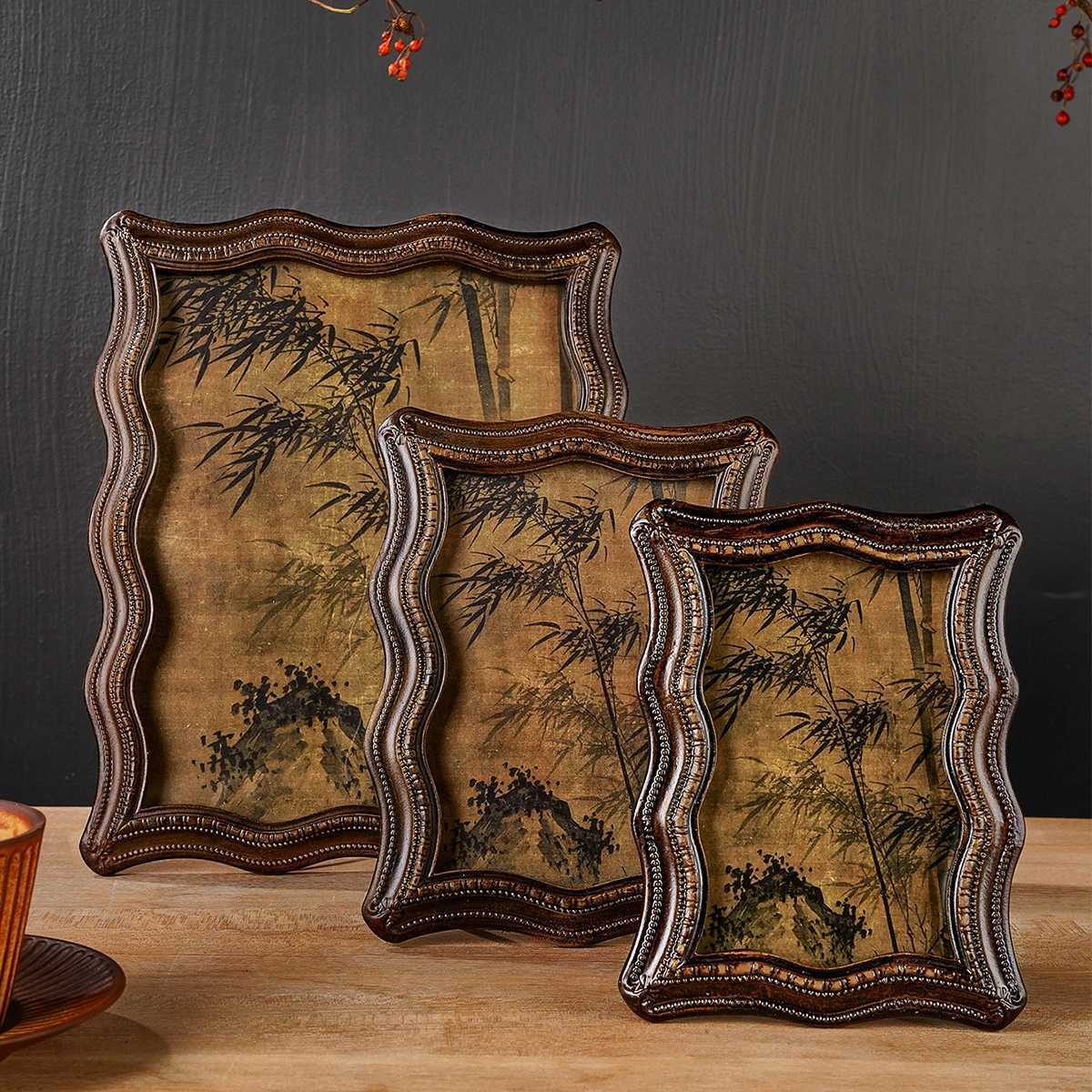 1PC curved resin porch decorative frame suitable for bedroom study desk photo decoration L251110 H260306