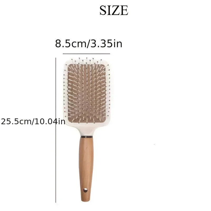 Wooden handle air cushion massage comb for girls with large curly hair and cute air bag comb 251107