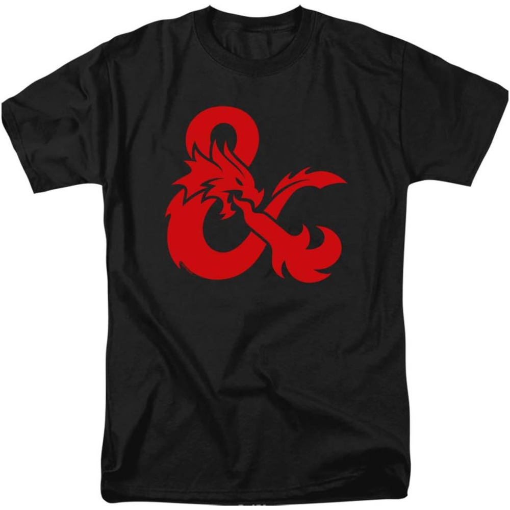 T shirt for Mens Dungeons Dragons Ampersand Logo Unisex Adult T-Shirt for Men and Women, Black, Casual Tops Clothes Short sleeve