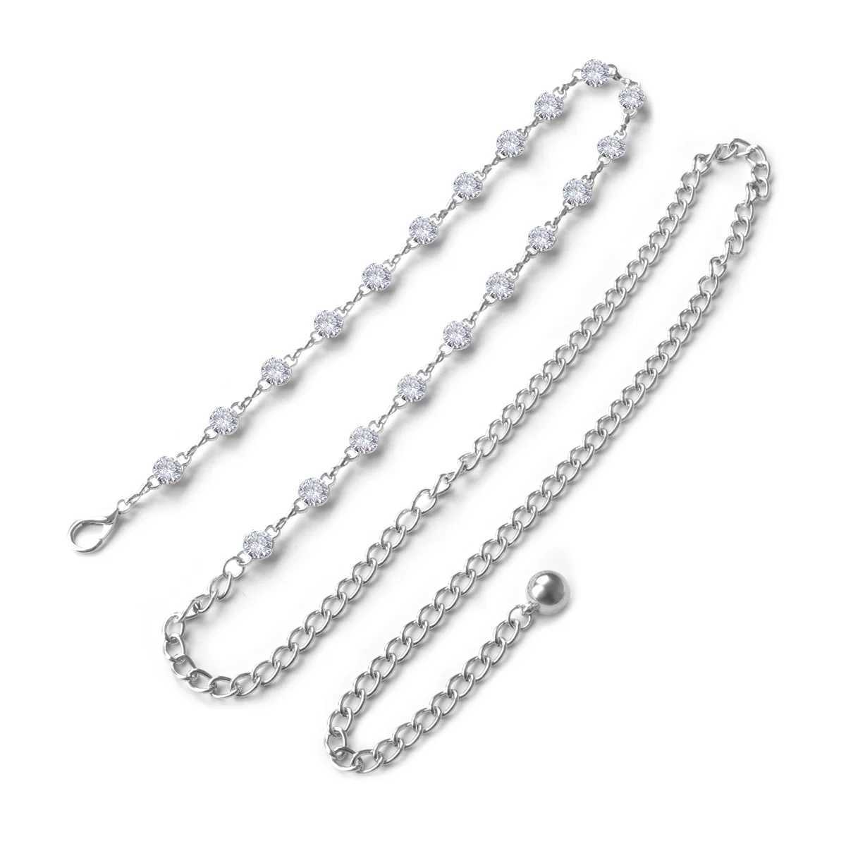 Fashionable single-layer tassel minimalist style Rhinestone waist chain street photography warm body chain jewelry X250410