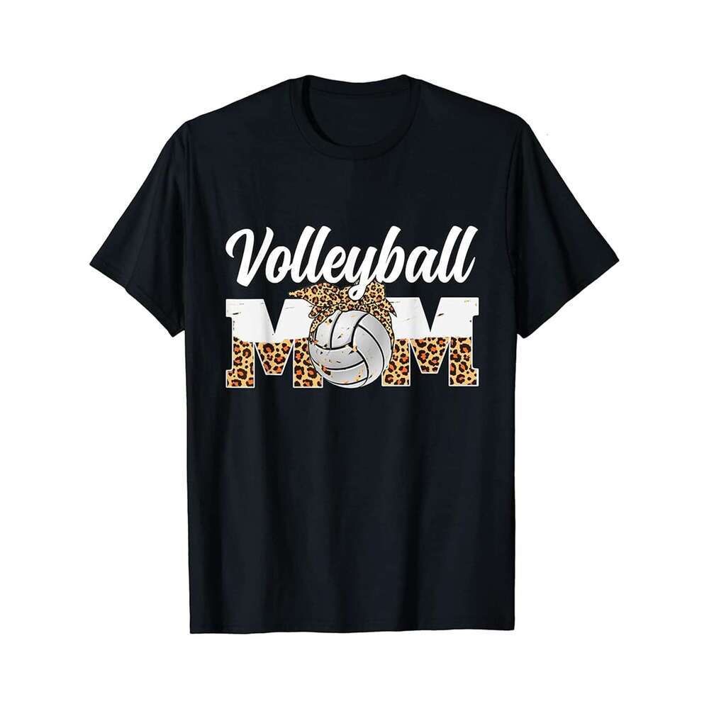 Designer T shirt Volleyball Mom Game Day Men Leopard Mothers Day - 220g T shits