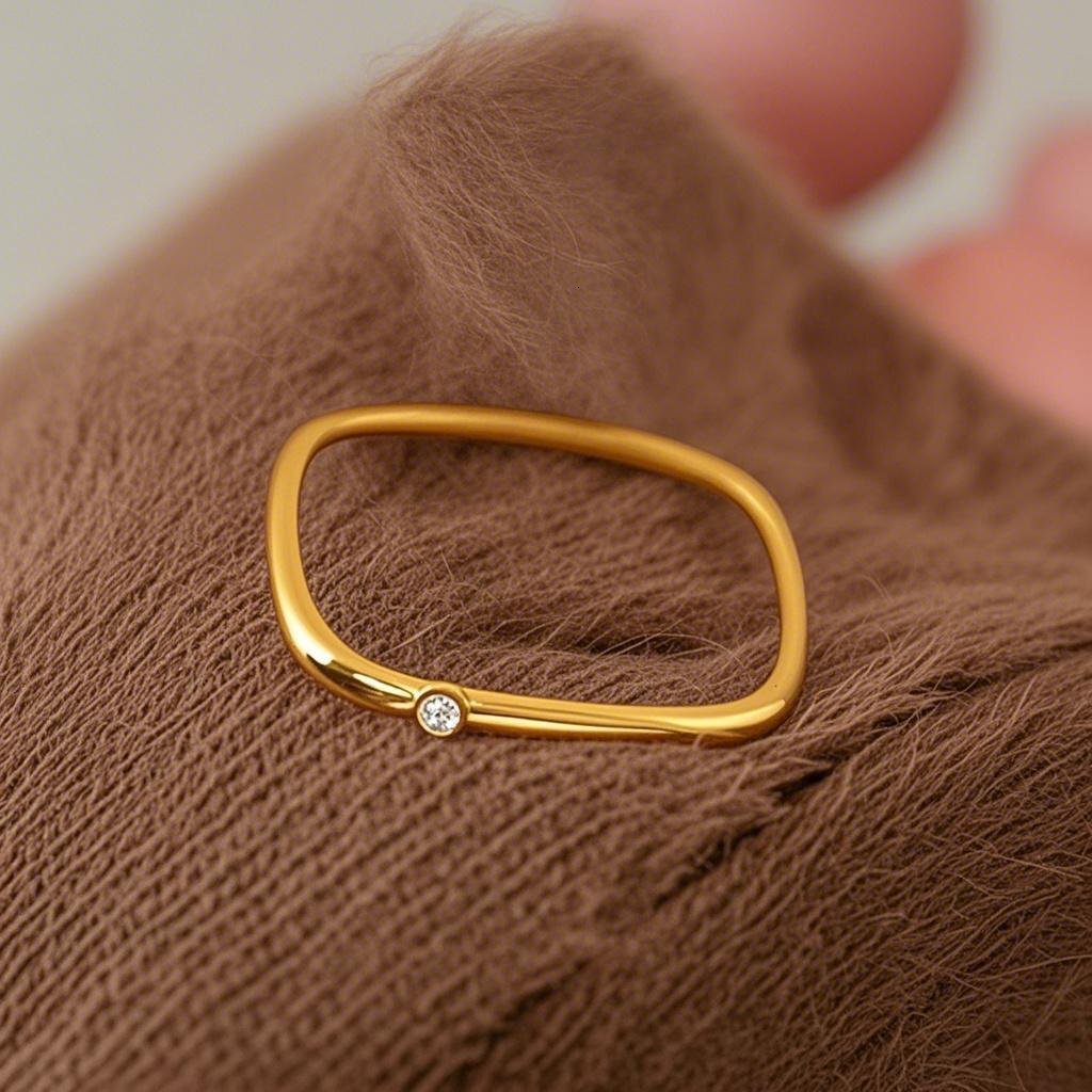 Stainless Steel Ring For Women, Niche High-end Designer Ring Light Luxury, Non-fading, Ins Style, Rose Gold Fashion Ring Starry Sky Design, Women'