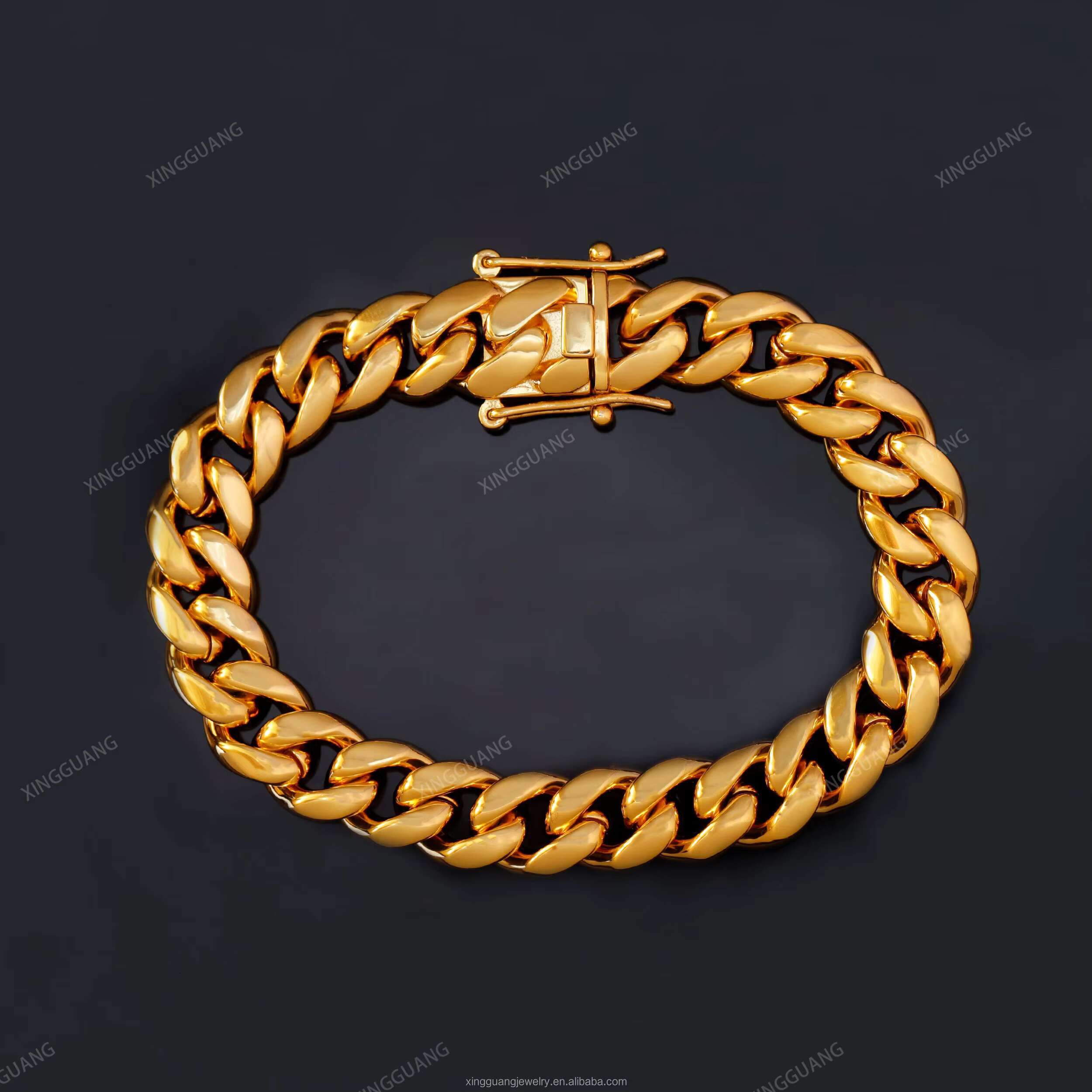 XG Factory Price Solid 925 Silver Miami Cuban Link Chain 18K Yellow Gold Plated Fine Jewelry Cuban Bracelet Necklace