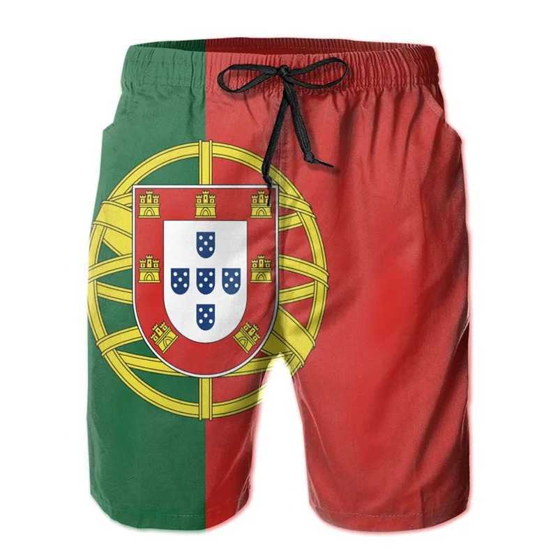 Classic 3D printed Portuguese flag beach shorts mens quick dry bath set loose surfboard shorts popular sports swimming rodW250410