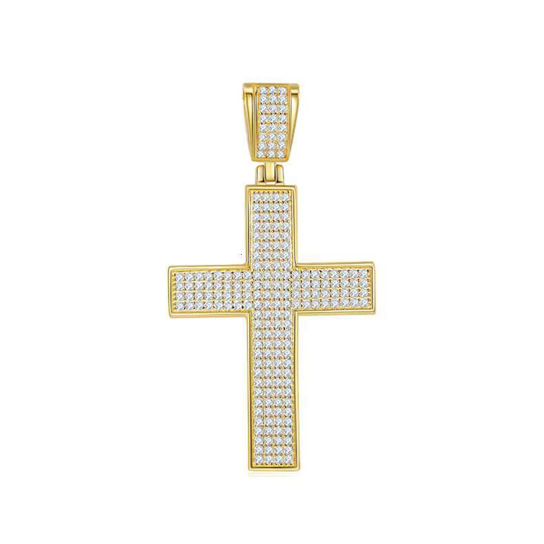 Hot Sale Vvs Moissanite Cross Pendant S925 Sterling Silver Moissanite Diamond Cross Pendant