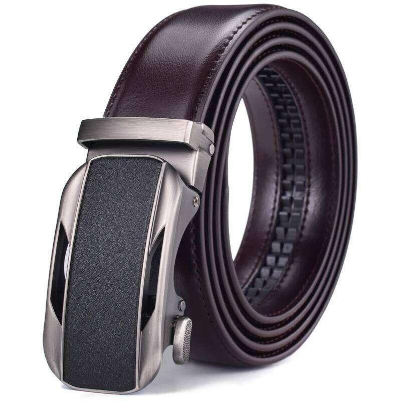 Ratchet Dress Genuine Leather Belts for Men with Automatic Buckle