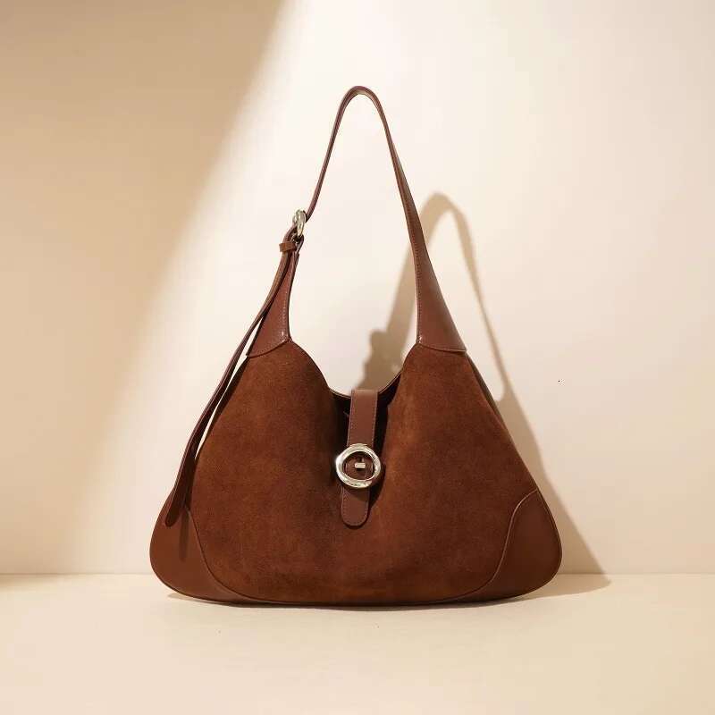 Saddle Tote Bolsos Mujer 2025 New Retro Bag Underarm Shoulder Bags High Capacity Crossbody Sac Femme Suede Leather Bolsas