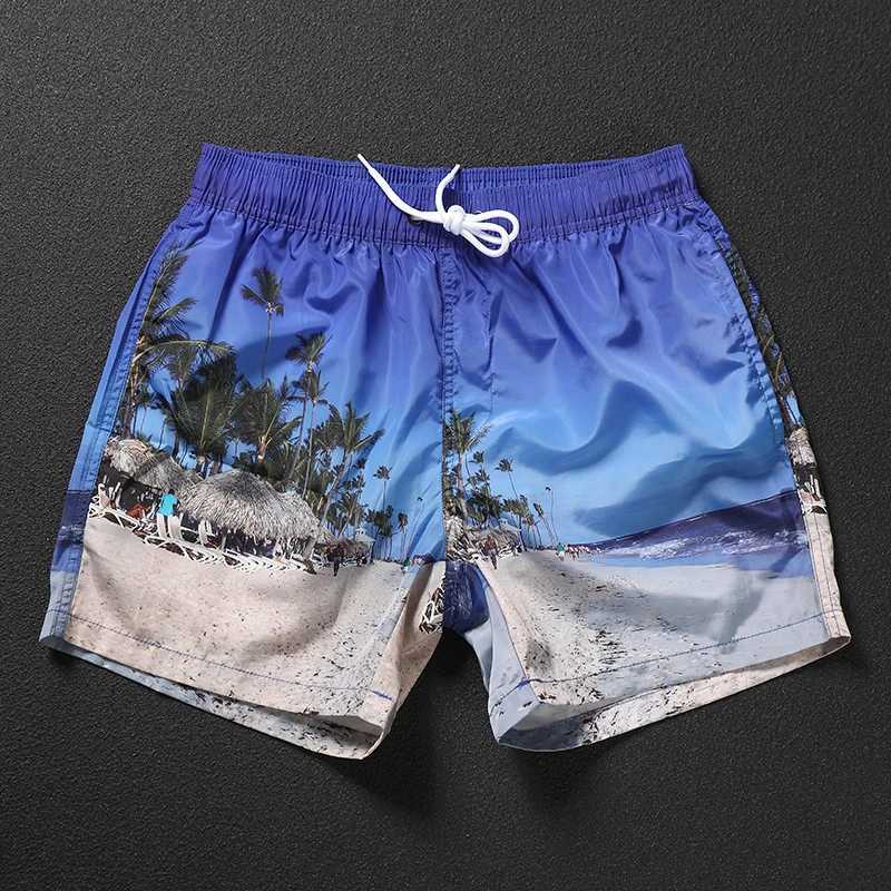 Summer shorts mens personalized red Paro print beach underwear dry sports casual shorts mens trendy brand breathable X250410