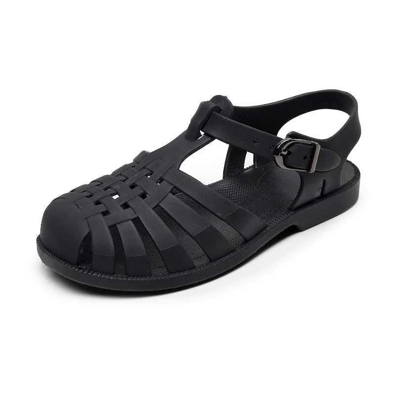 Sanda Childrens Beach Shoes Summer Girls Gladiator Sandals Baby Soft Anti slip Princess Jelly Shoes Boys Roman Flip Z250410