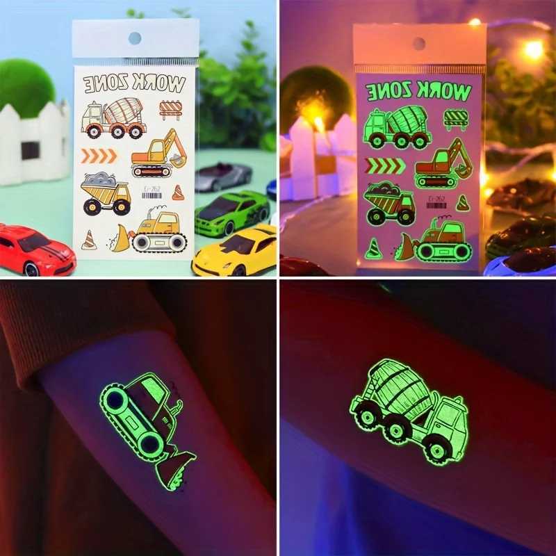 12 glowing tattoo stickers for sports motorcycles childrens arms face glowing tattoos cartoon body art stickers W250410