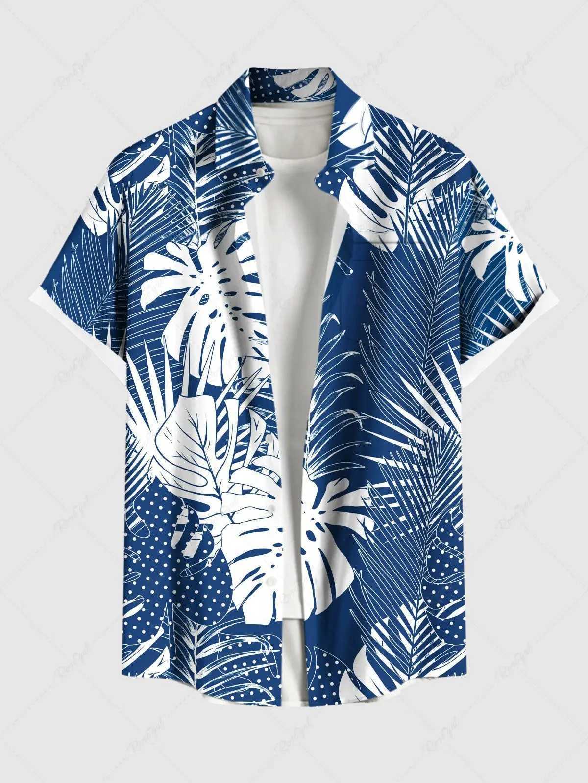 Hawaiian mens 3D printed shirt button beach vacation shirt summer short sleeved shirt mens casual shirt X250410