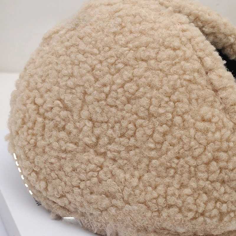 Lamb Wool Teddy Fleece Ear Muffs for Men Women Winter Warm Thick Plush Ear Cover Windproof Cold Protection W251110