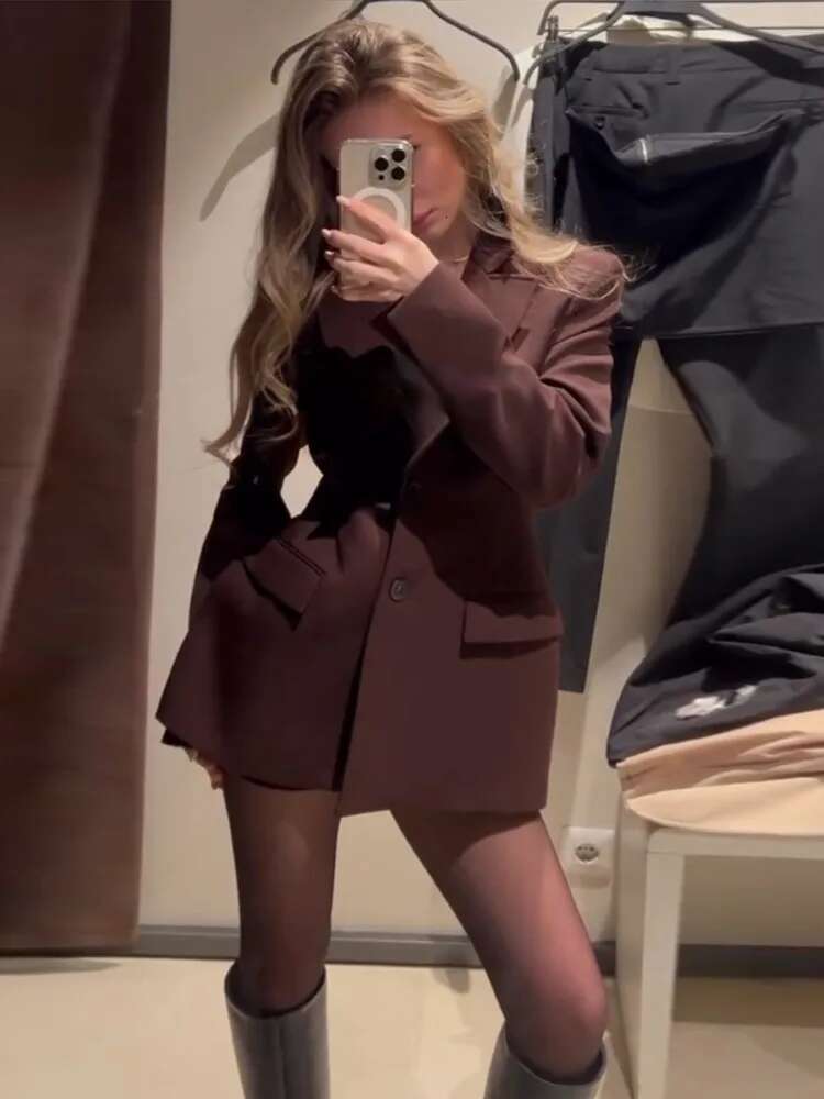 Elegant Lapel Blazer Mini Skirts Sets Women Casual Bury Jackets Suit With Hip Package Skirt Female 2025 Spring Chic Outfits