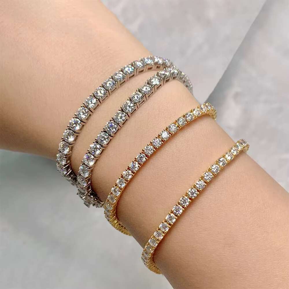 Hot Sale 2mm 6inches Moissanite Diamond Tennis Bracelet D VVS Moissanite Diamond Tennis Link Chain for Men and Women