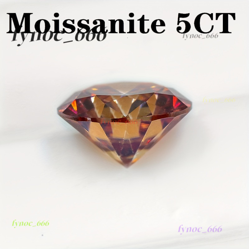 Colorful Round 5ct Pomegranate Red Moissanite Loose Stone VVS1 Cut Inlay Jewelry DIY Material