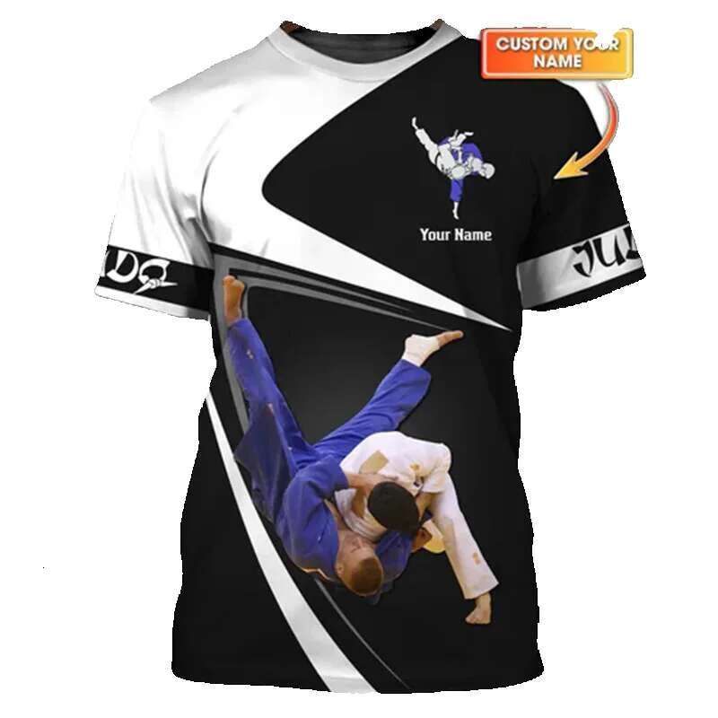 Judo fans 3D print fun for men, Fiers Train loose round neck Japanese T-shirt, Jujutsu fashion trend T-shirt customization