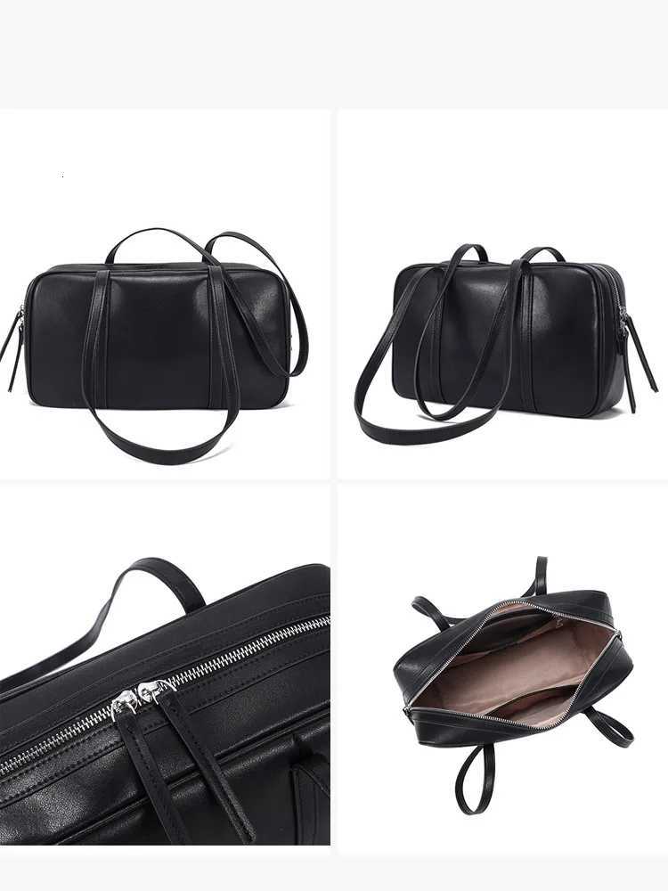 2025new Vintage geniune Leather Boston Pillow Bag high quality fashion Womans handbag Ladies work shoulder arm bag brown large K251110