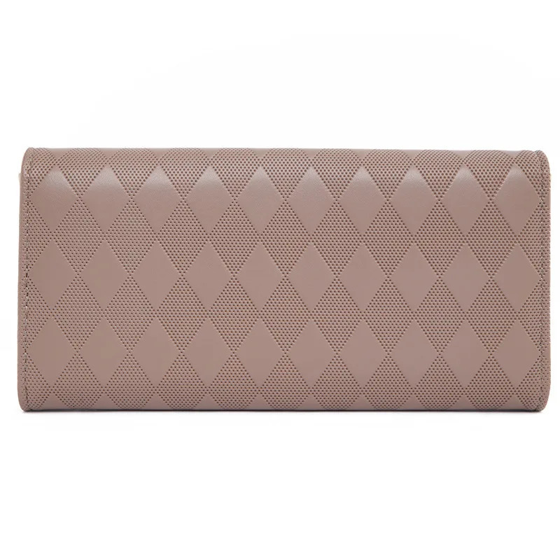 Long womens wallet new high quality PU folding three fold handbag multi-functional simple fashion all-match buckle large capaci R251110