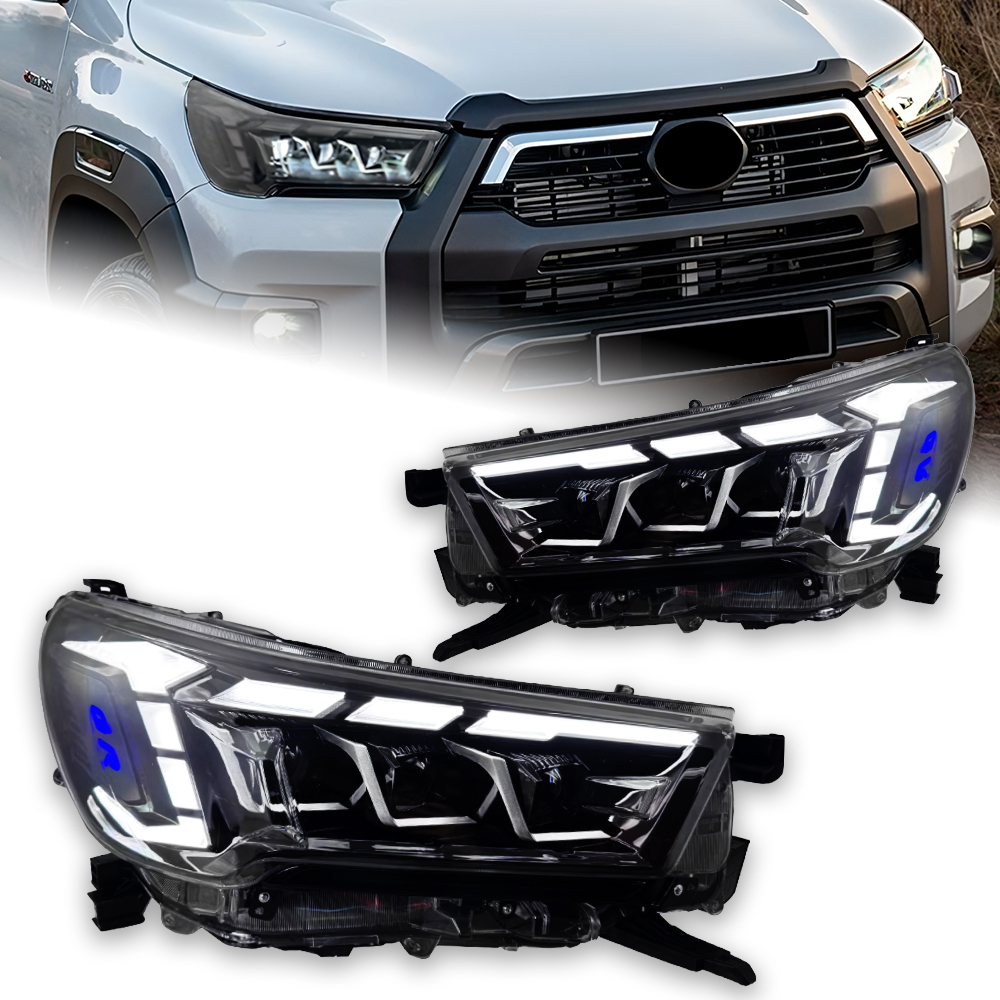Headlight For Toyota Hilux Headlights 20 21-2023 New Revo LED Headlight DRL Hid Angel Eye Head Lamp