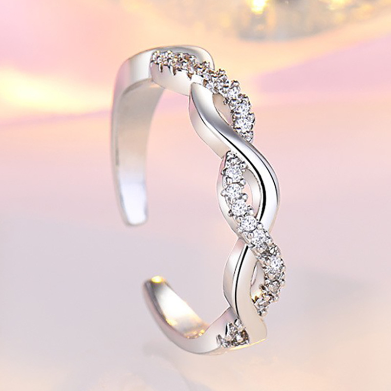 Luxury Rings Designer Women Moissanite Ring for Luxury Jewelry Women Romantic Star River Wrapped Open Ring for Women Braided twist jewelry ring