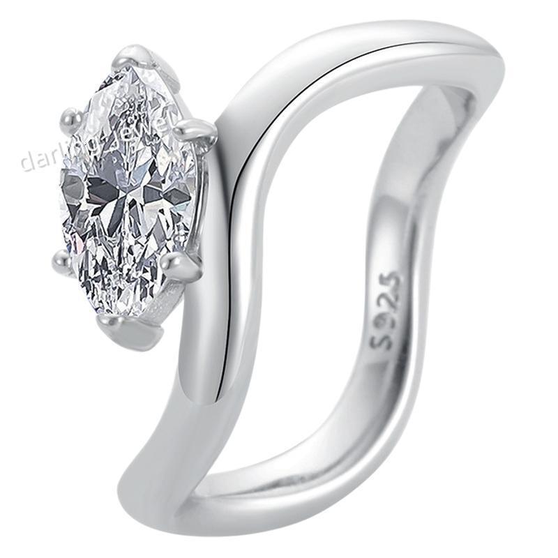 8 Adodo Hot Sell Anti Tarnish Jewelry 1Carat S925 Sterling Silver Marquise Cut Six-claw Diamond Ring Moissanite for Women