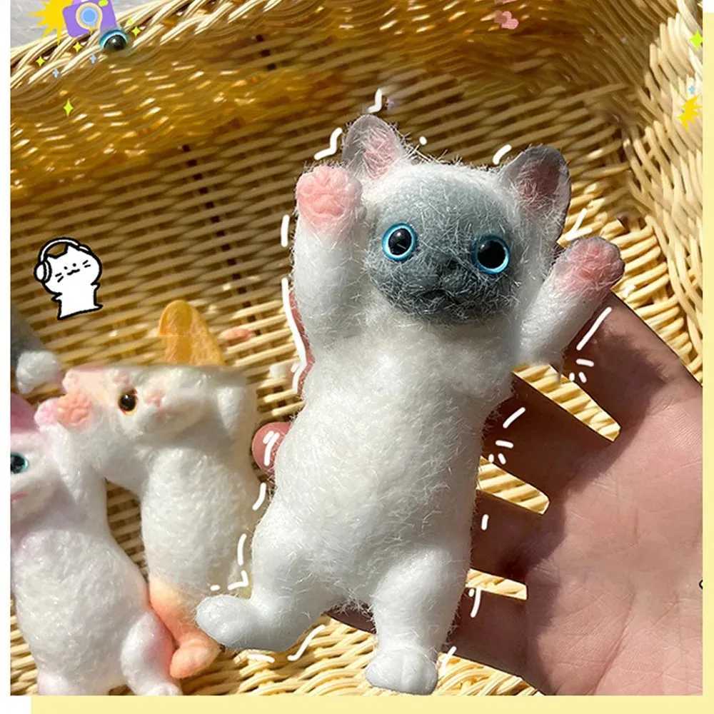 New Arrival Squishy Cute Flocking Cat Stress Relief Toy Extra Large Sensory Fidget Toys for Kids Adults Anxiety Relaxation Squeezing Gifts T250410