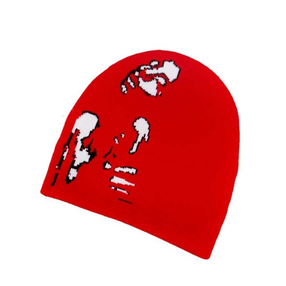 Fashion Printed Knitted Hat Women Men Couple Warm Y2K Beanies Bonnet Wool Skullies Hoods Lady Accessories Hip hopXJ251110