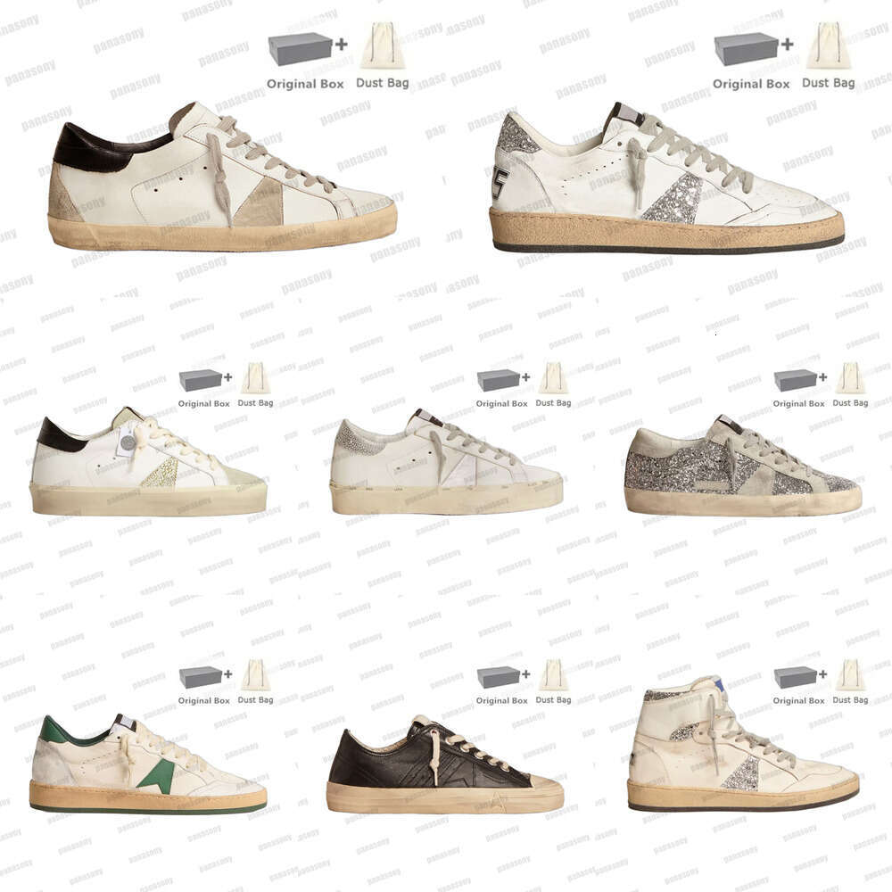 Dirty Shoes Mid-star Sneakers Designer Casual Shoes Luxury Version Italian Retro Handmade Men Women With Signature On The Ankle Black Leather Inserts 35-46 With Box