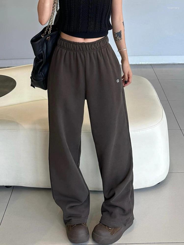 Women's Pants Autumn And Winter Sweatpants Women Cotton Leisure Loose Sports Trousers Thicken Solid Color Elastic Waist Straight