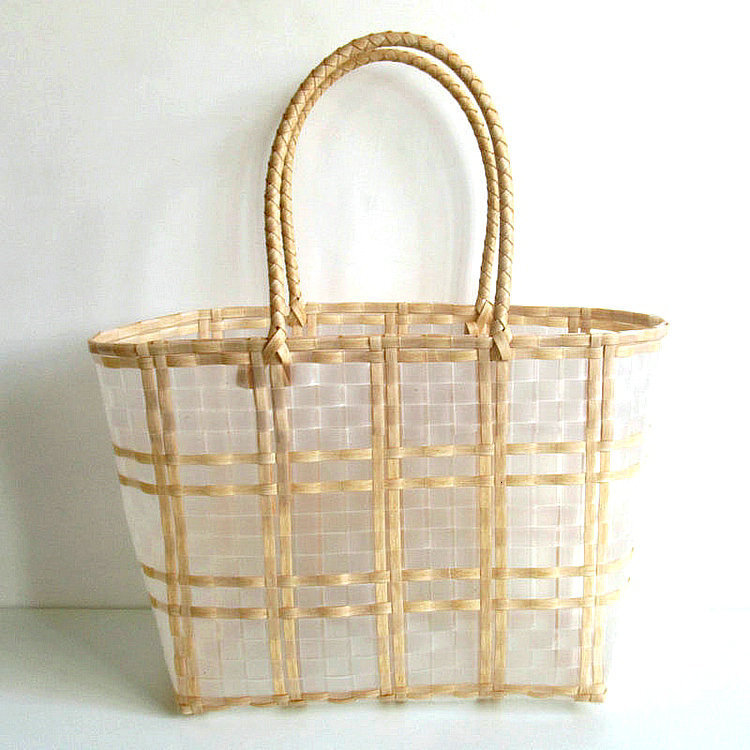 Free Shipping New Designer Bag Transparent Jelly Portable Beach Bag New Plastic Woven Tote Bag Casual Outdoor Bag Beach Bag