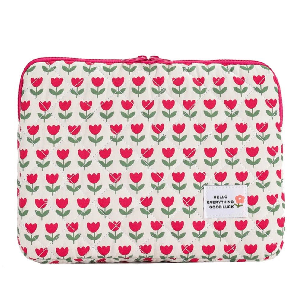 Computer bag zipper cover with soft padding cute flower notebook bag suitable for laptops 13 to 15 inches250403
