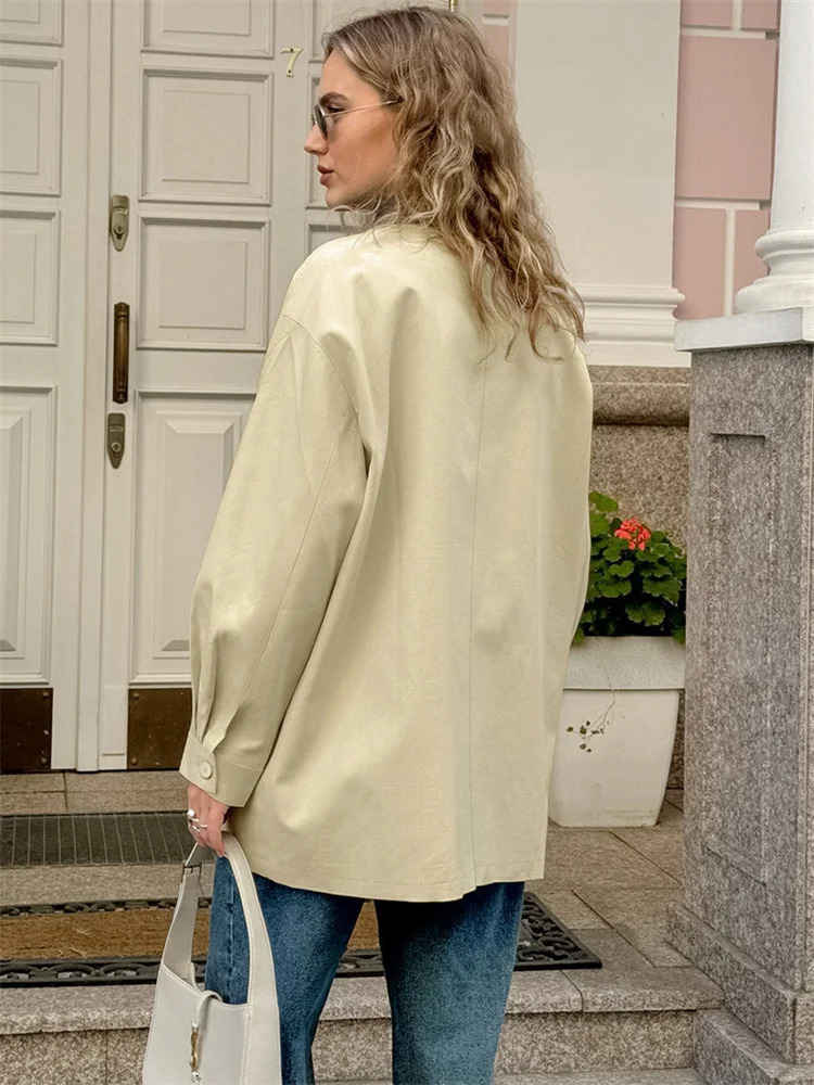 Tossy Fashion Pocket Trench Womens Coat Patch Work Autumn Open Collar Retro Loose High Waist Style 250410